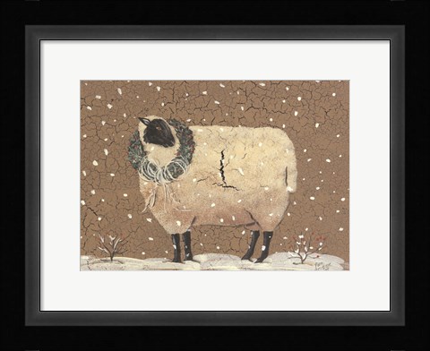 Framed Christmas Sheep Print