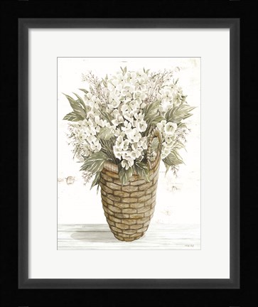 Framed Hydrangea Basket Print