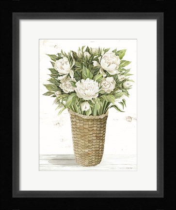 Framed Peony Basket Print