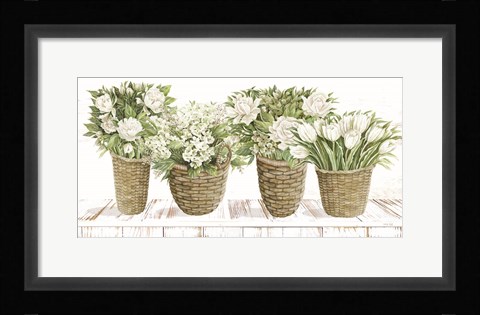 Framed Floral Baskets Print