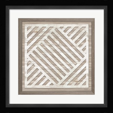 Framed Geo Greige Deco 4 Print
