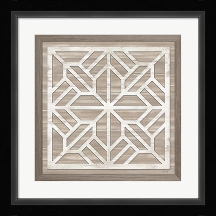 Framed Geo Greige Deco 5 Print
