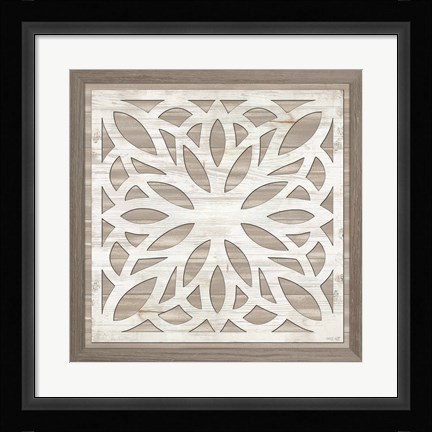 Framed Geo Greige Deco 6 Print