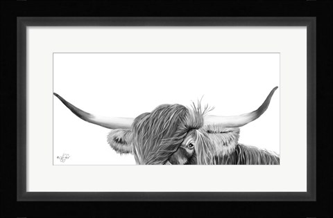 Framed Peek-a-boo Highland Print