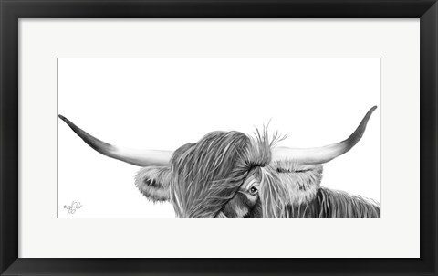 Framed Peek-a-boo Highland Print