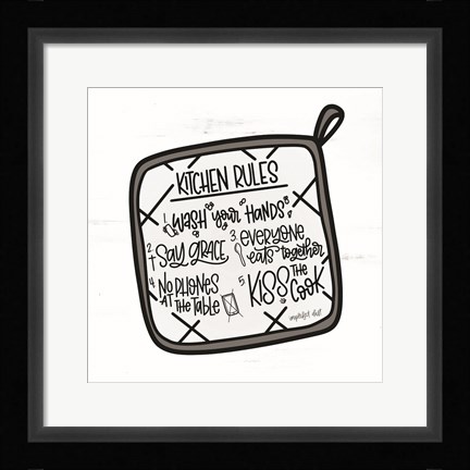 Framed Kitchen Rules Print