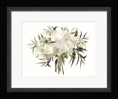 Framed White Boho Bouquet Print