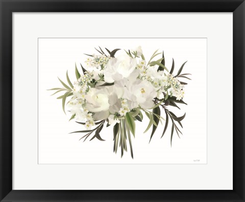 Framed White Boho Bouquet Print