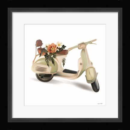 Framed Flower Garden Scooter Print