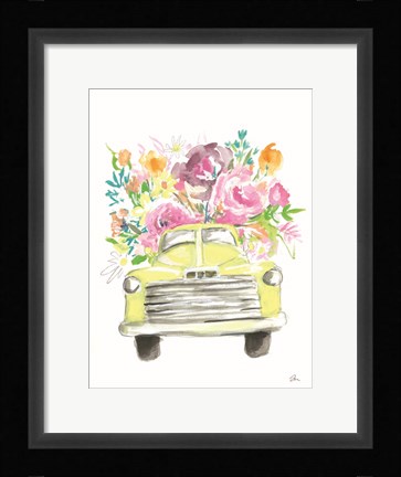 Framed Yellow Flower Truck Print