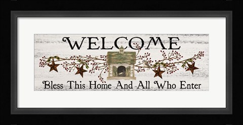 Framed Bless This Home and All Who Enter Print