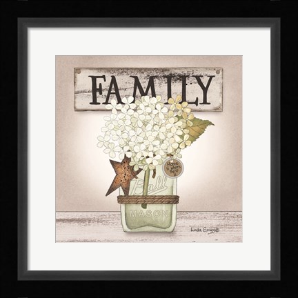 Framed Hydrangea in Jar Print