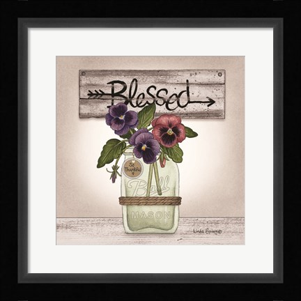 Framed Pansy Blessing Print