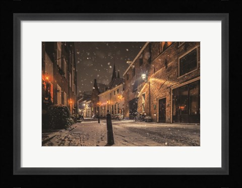 Framed Nighttime City Street 3 Print