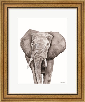 Framed Safari Elephant Peek-a-boo Print