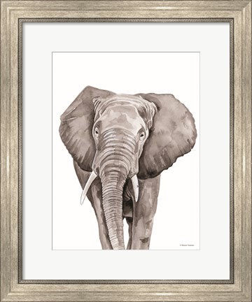 Framed Safari Elephant Peek-a-boo Print
