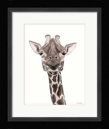 Framed Safari Giraffe Peek-a-boo Print