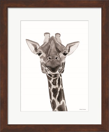 Framed Safari Giraffe Peek-a-boo Print
