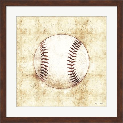 Framed Baseball Sketch Print