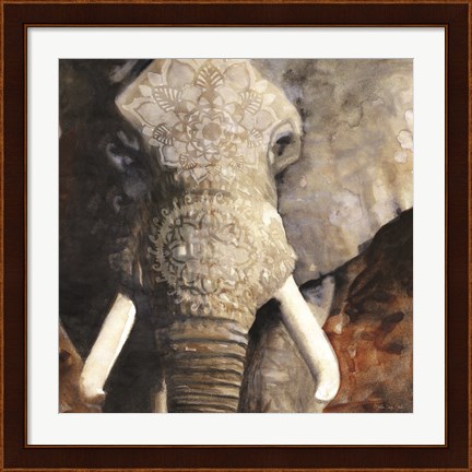 Framed Mandala Elephant Print
