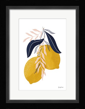 Framed Lemons II No Wedge Print