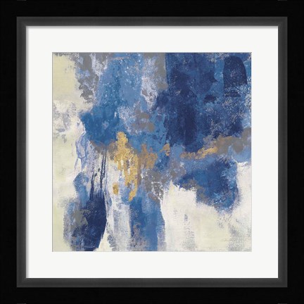 Framed Sparkle Abstract II Blue Print