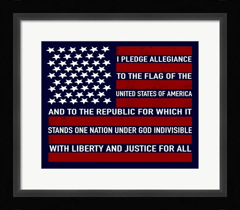 Framed Pledge Allegiance Print