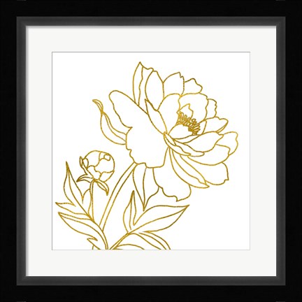 Framed Gold Floral III Print