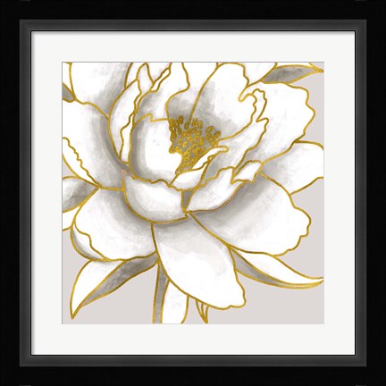 Framed Gold Peony Print