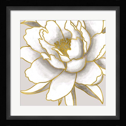 Framed Gold Peony II Print