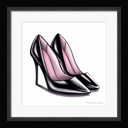 Framed Black High Heels Print
