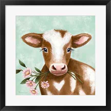 Framed Farmhouse Cow II Print