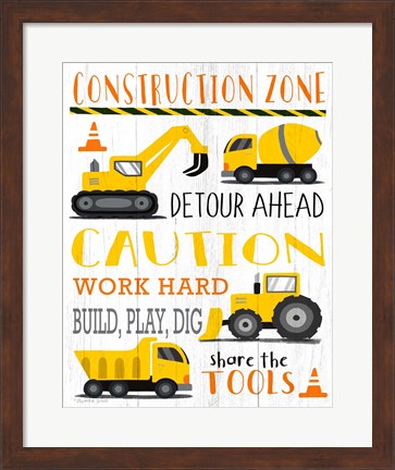 Framed Construction Zone Print