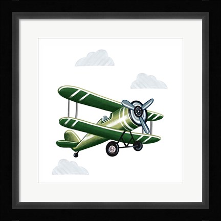 Framed Green Plane Print