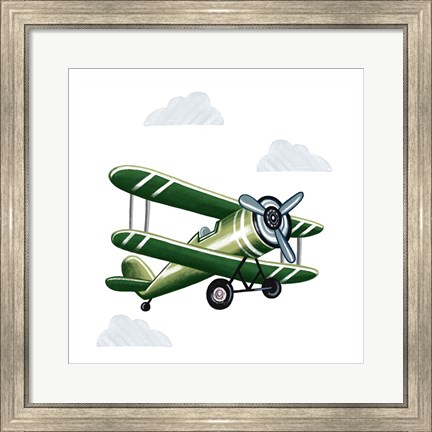 Framed Green Plane Print