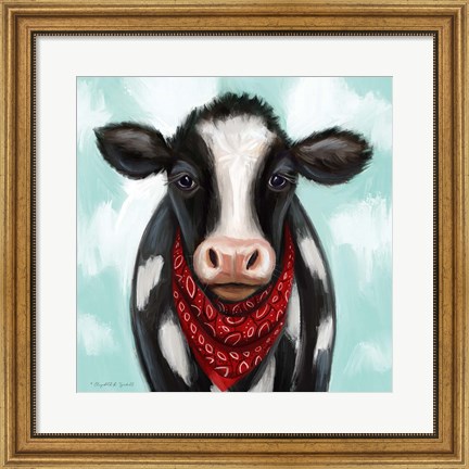 Framed Cow Boy Print