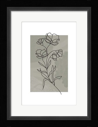 Framed Sage Floral Print