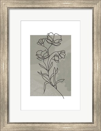 Framed Sage Floral Print