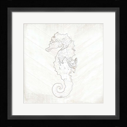 Framed Coastal Seahorse Print