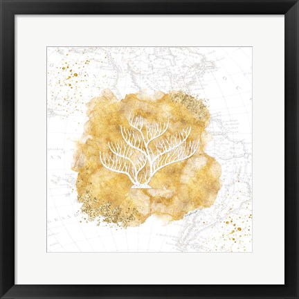 Framed Golden Coral IV Print