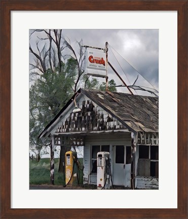 Framed Old Gas Station Print