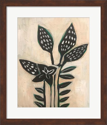 Framed Black Leaves Print