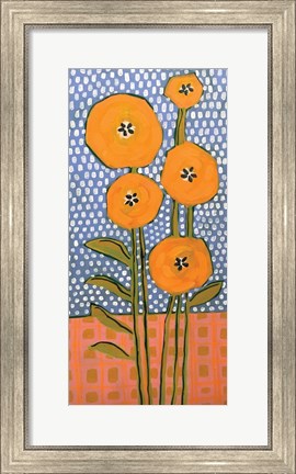 Framed Orange on Polka Dots Print