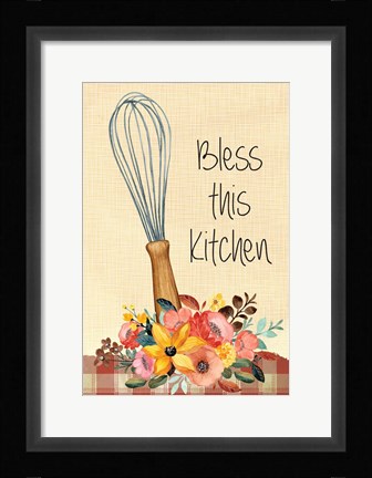 Framed Bless this Kitchen Print