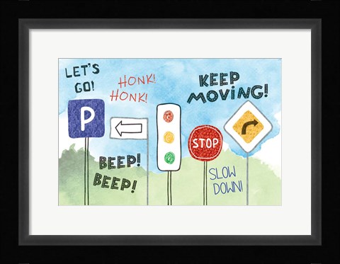 Framed Road Signs Print