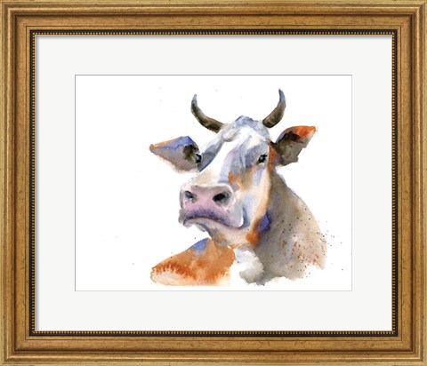 Framed Cow I Print
