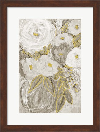 Framed Gold Age Floral I Print