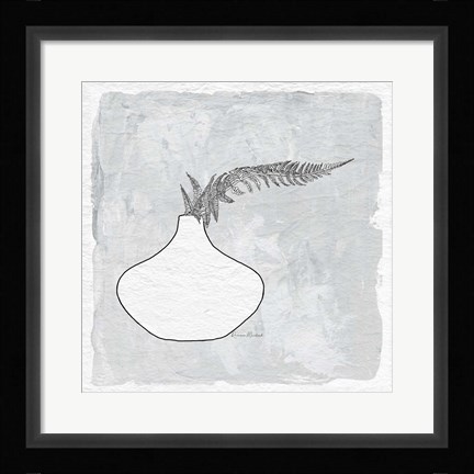 Framed Fern in Vase II Print