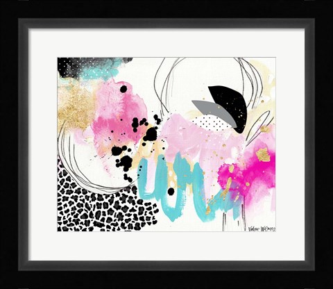 Framed Abstract Gold Splatter Print