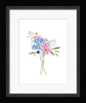 Framed Pastel Floral II Print